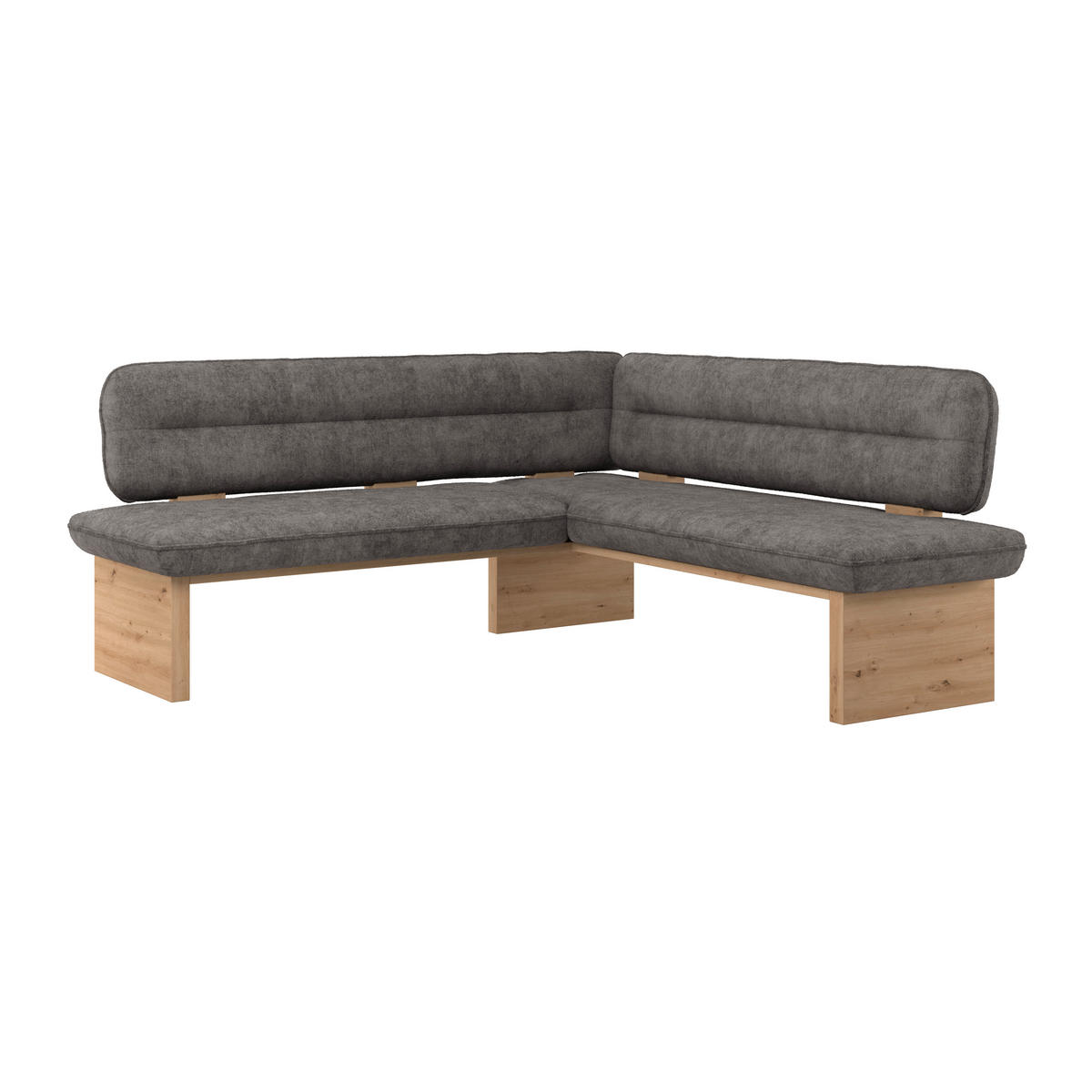 ECKBANK 232/170 cm Webstoff Grau Eiche Sperrholz   - Eichefarben/Grau, KONVENTIONELL, Holz/Textil (232/170cm) - James Wood