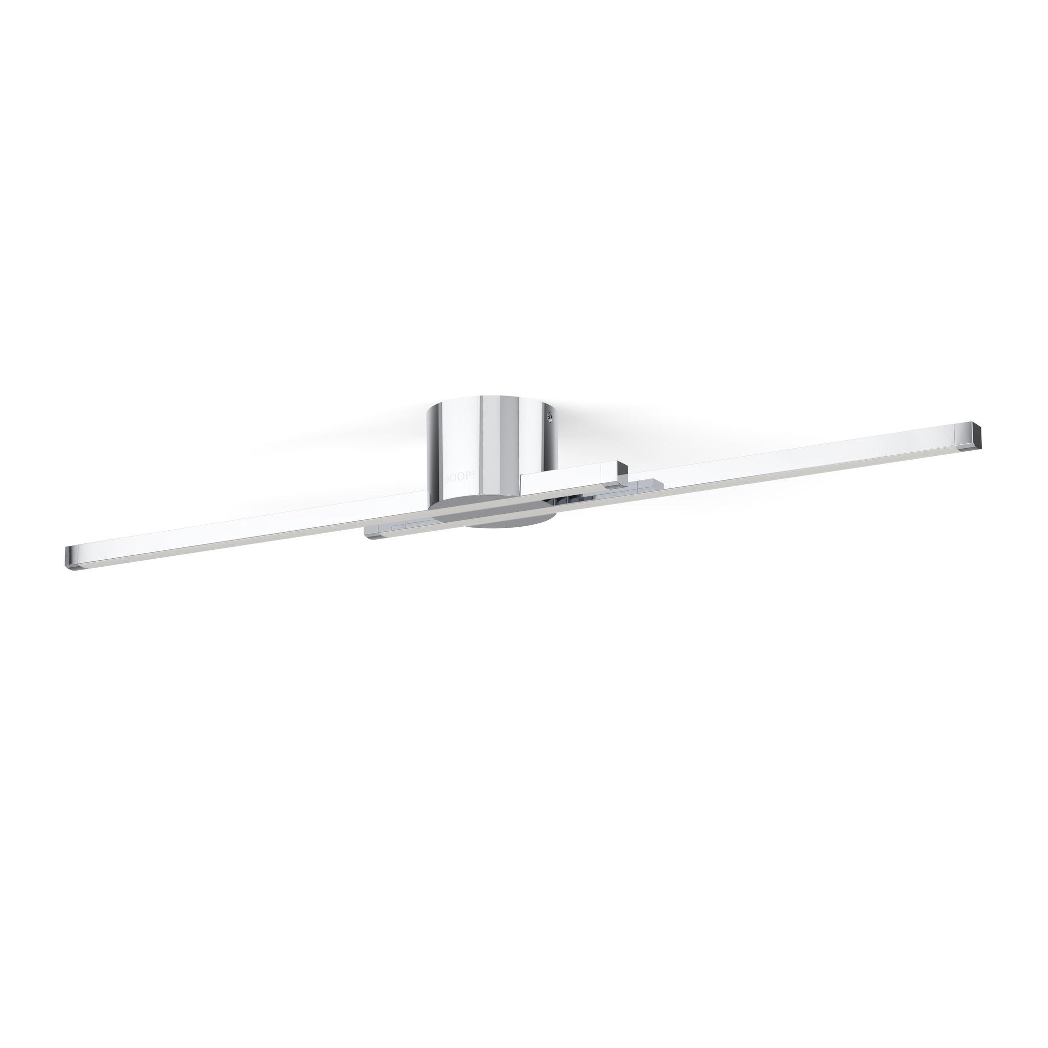LED-DECKENLEUCHTE Slim Lights 80/10,5/8 cm   - Chromfarben/Weiß, Design, Kunststoff/Metall (80/10,5/8cm) - Joop!