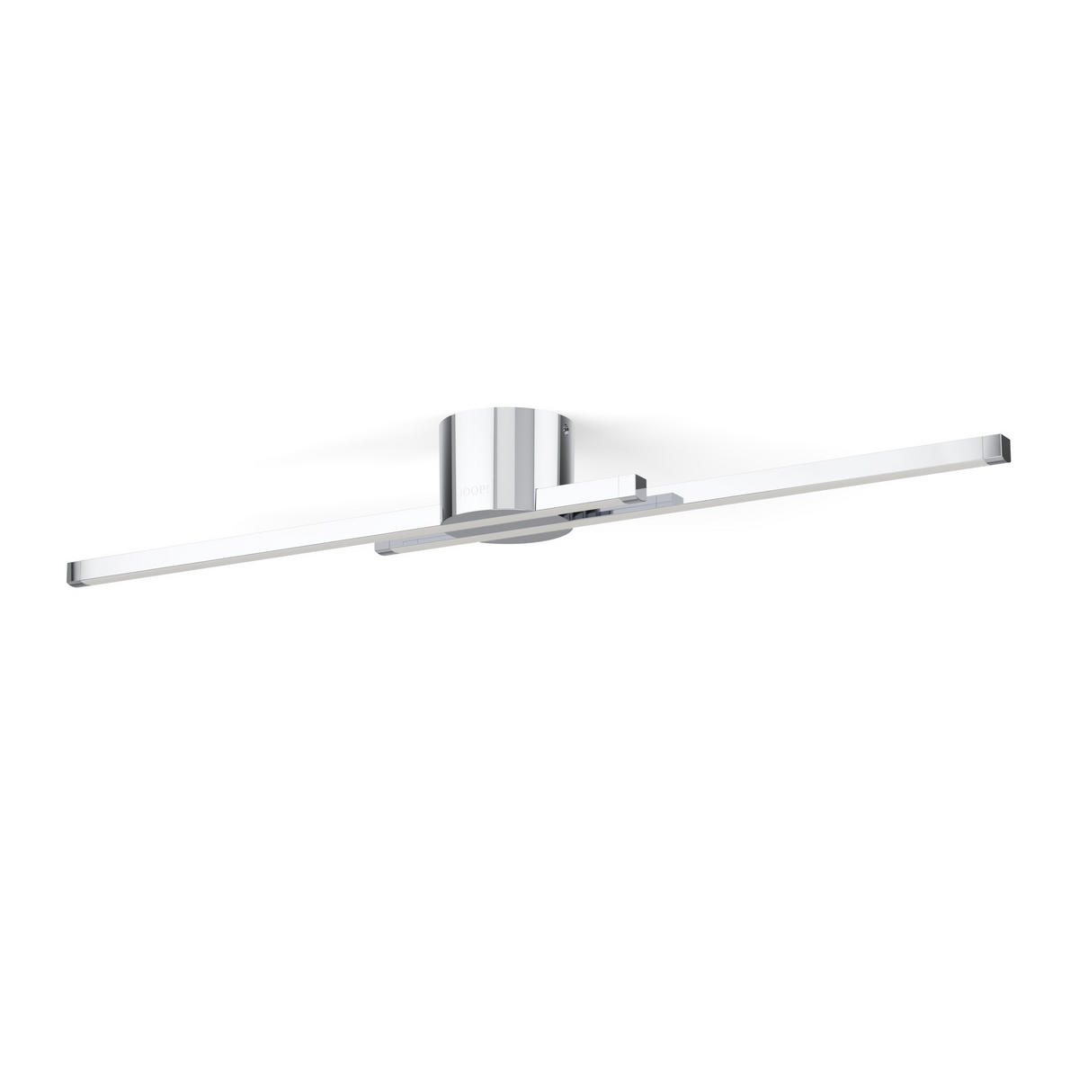 STROPNÉ LED SVIETIDLO, 80/10,5/8 cm - biela/chrómová, Design, kov/plast (80/10,5/8cm) - Joop!