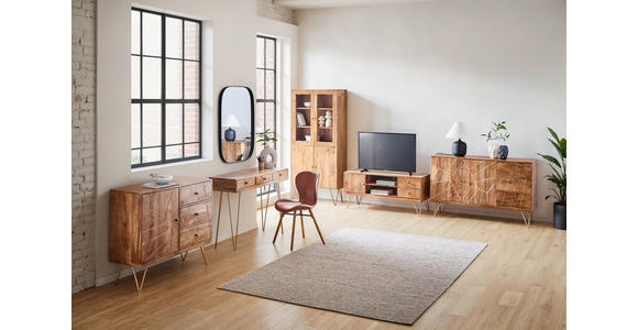 KOMMODE , 105/88/43 cm, 3 Schublade(n)  - Goldfarben/Naturfarben, Design, Holz/Metall (105/88/43cm) - Landscape