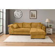 ECKSOFA in Cord Senfgelb  - Senfgelb/Schwarz, KONVENTIONELL, Textil/Metall (258/168cm) - Carryhome