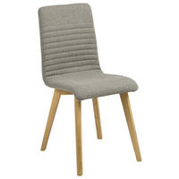 STUHL  in Webstoff Holz, Textil  - Eichefarben/Hellgrau, Design, Holz/Textil (42/90/43cm) - Carryhome