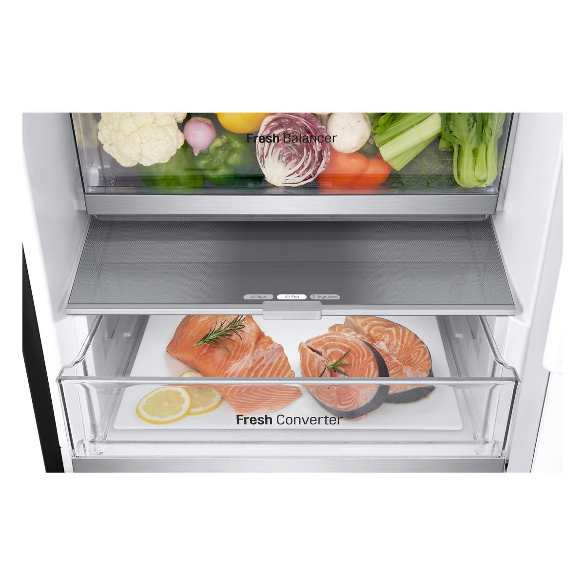 KÜHL-GEFRIER-KOMBINATION GBV7280BEV  - Schwarz, Basics, Metall (59,5/203/67,5cm) - LG