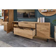 WOHNWAND  in Eichefarben  318/206/44 cm  - Eichefarben/Anthrazit, Natur, Glas/Holz (318/206/44cm) - Valnatura