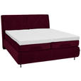 BOXSPRINGBETT 180/200 cm  in Bordeaux  - Bordeaux/Schwarz, KONVENTIONELL, Textil/Metall (180/200cm) - Dieter Knoll