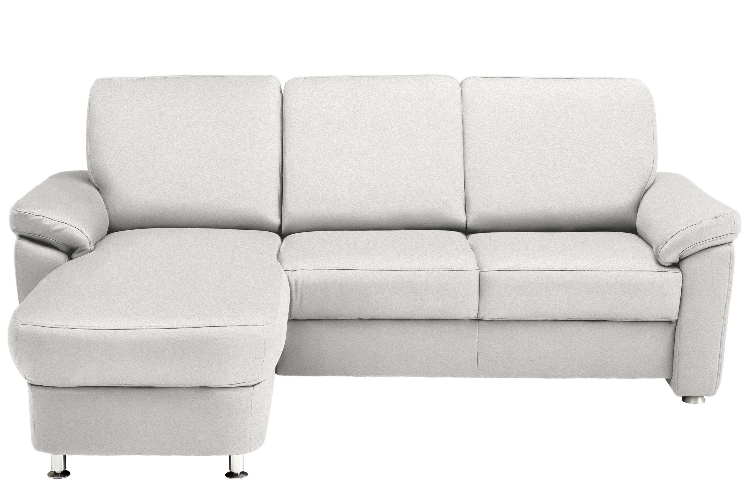 ECKSOFA in Flachgewebe Creme  - Chromfarben/Creme, Konventionell, Textil/Metall (163/220cm) - Beldomo System