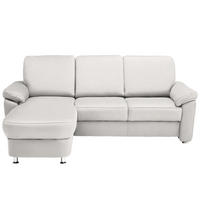 ECKSOFA in Flachgewebe Creme  - Chromfarben/Creme, Konventionell, Textil/Metall (163/220cm) - Beldomo System