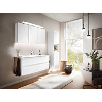 BADEZIMMER  in 121,2 cm  - Weiß Hochglanz/Weiß, Design, Glas/Holzwerkstoff (121,2cm) - Novel