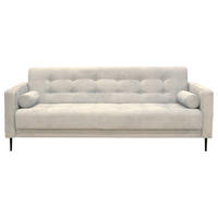 SCHLAFSOFA in Mikrofaser Creme  - Creme/Schwarz, Design, Textil/Metall (223/89/86cm) - P & B