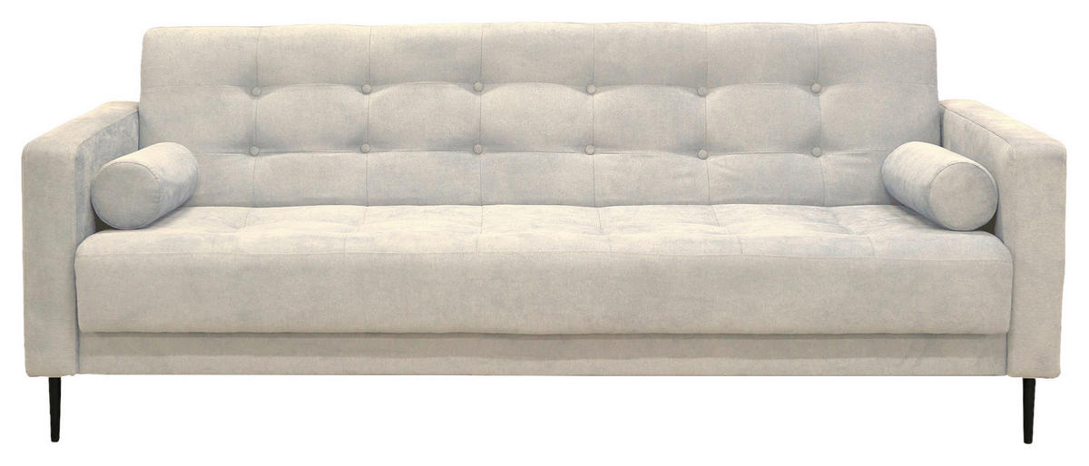 SCHLAFSOFA in Mikrofaser Creme  - Creme/Schwarz, Design, Textil/Metall (223/89/86cm) - P & B