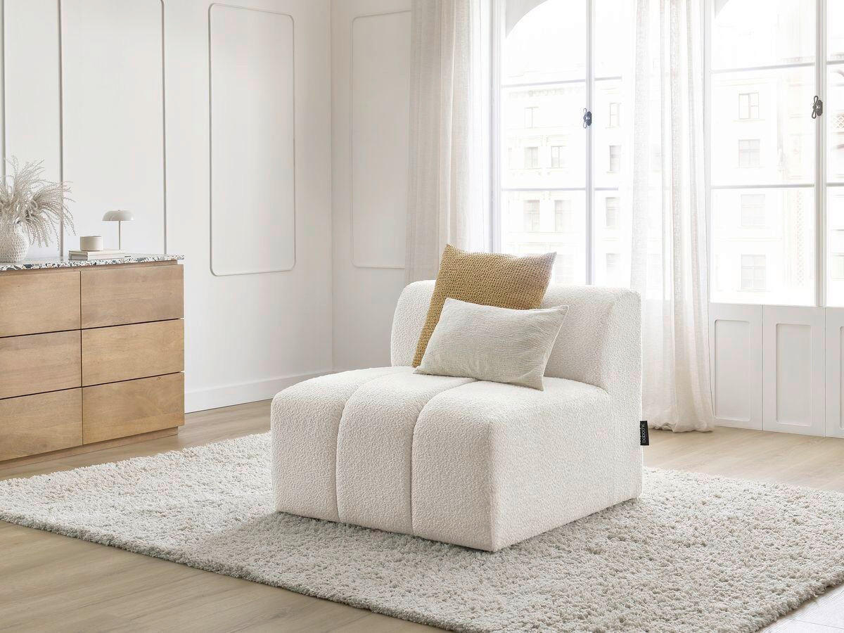 SOFAELEMENT ANNECY Bouclé Weiß  - Schwarz/Weiß, MODERN, Kunststoff/Textil (91/72/91cm)