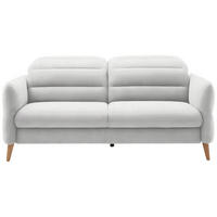2-SITZER-SOFA  in Webstoff Weiß  - Eiche Bianco/Weiß, Design, Holz/Textil (192-220/85-106/98-112cm) - Dieter Knoll