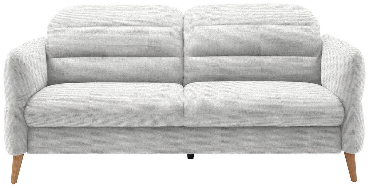 2-SITZER-SOFA  in Webstoff Weiß  - Eiche Bianco/Weiß, Design, Holz/Textil (192-220/85-106/98-112cm) - Dieter Knoll