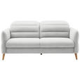 2-SITZER-SOFA  in Webstoff Weiß  - Eiche Bianco/Weiß, Design, Holz/Textil (192-220/85-106/98-112cm) - Dieter Knoll