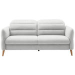 2-SITZER-SOFA  in Webstoff Weiß  - Eiche Bianco/Weiß, Design, Holz/Textil (192-220/85-106/98-112cm) - Dieter Knoll