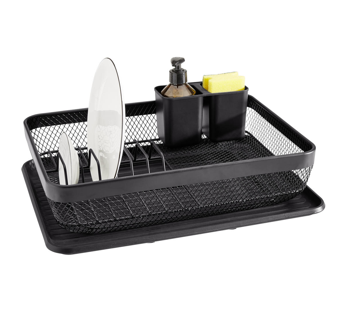 EDÉNYSZÁRÍTÓ KOSÁR - fekete, Basics, műanyag/fém (41/30/13,5cm) - Homeware Profession.