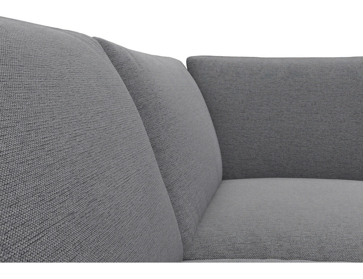 ECKSOFA Grau Chenille, Webstoff, Flachgewebe  - Alufarben/Schwarz, Design, Textil/Metall (247/225cm) - Livetastic