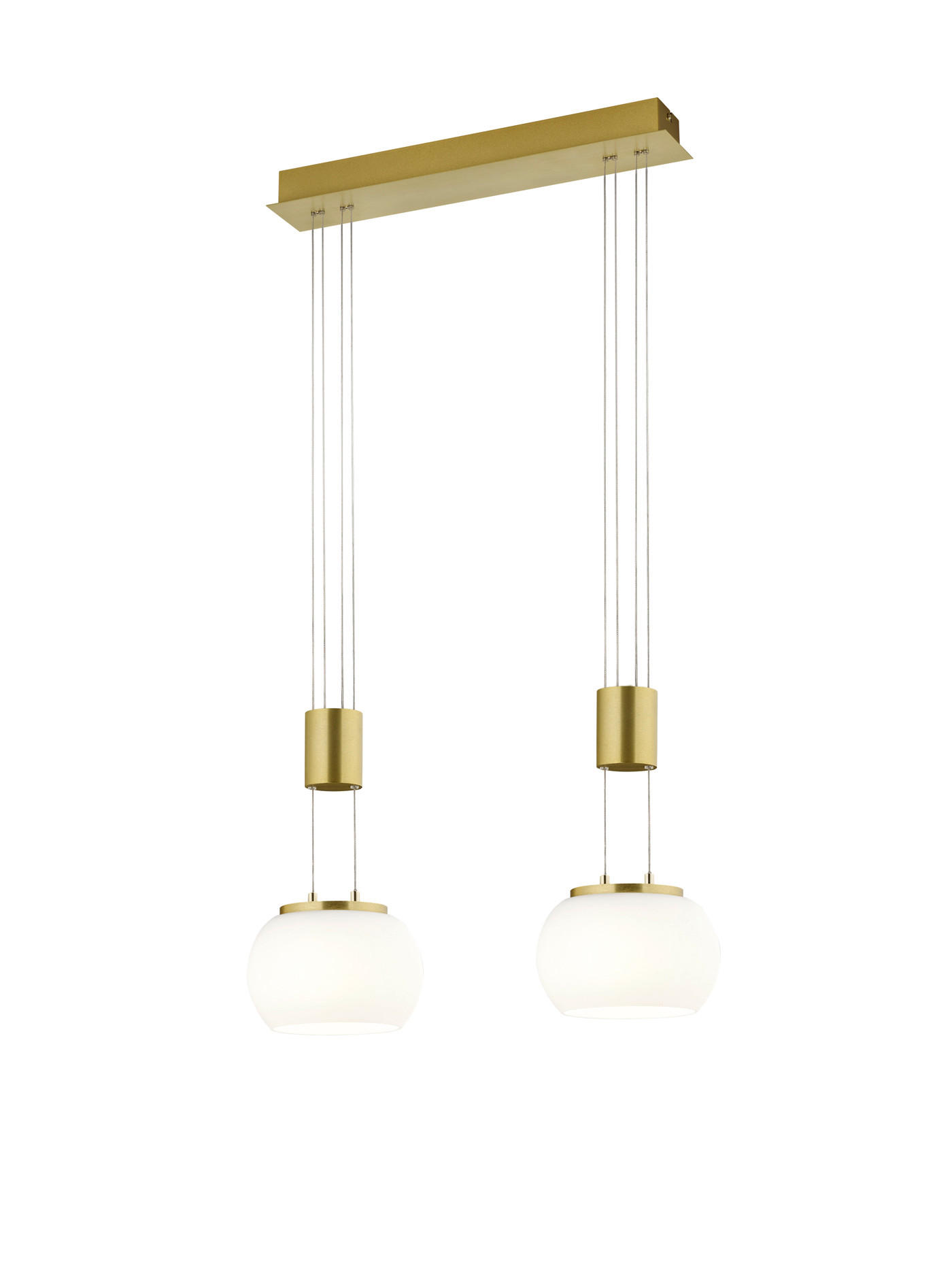 LED-HÄNGELEUCHTE 46/150/18 cm    - Weiss/Messingfarben, Konventionell, Glas/Metall (46/150/18cm) - Trio Leuchten