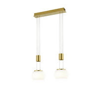 LED-HÄNGLAMPA Madison 46/150/18 cm  - vit/mässingsfärgad, Klassisk, metall/glas (46/150/18cm) - Trio Leuchten