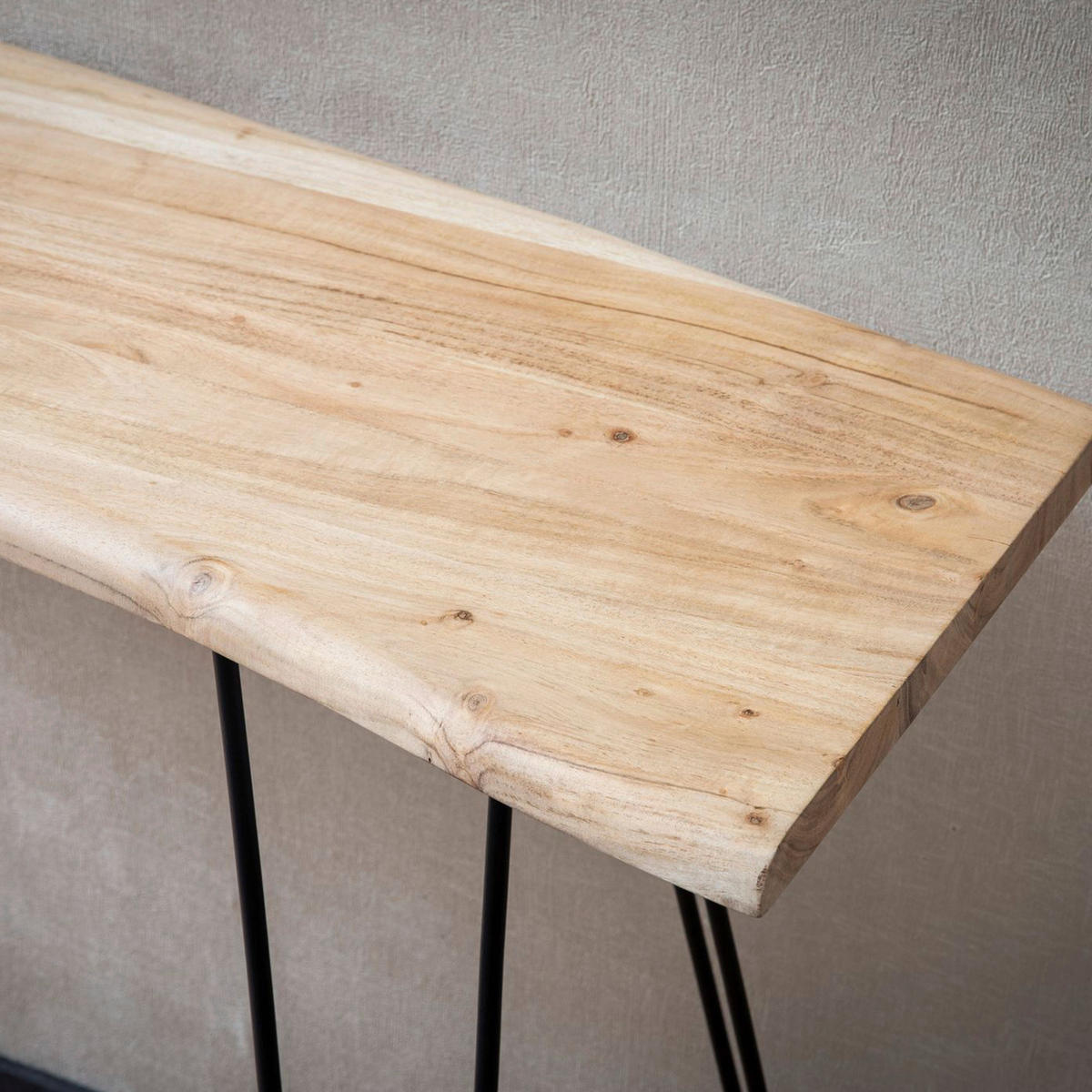 KONSOLENTISCH in Holz 150/36/75 cm   - Schwarz/Akaziefarben, Design, Holz/Metall (150/36/75cm) - MID.YOU