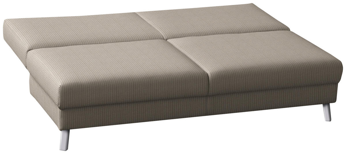 SCHLAFSOFA Cord Hellbraun  - Chromfarben/Hellbraun, Modern, Textil/Metall (194/91/90cm) - Novel