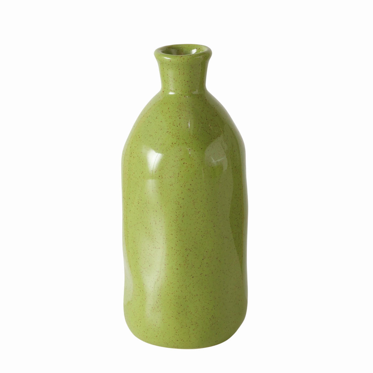 VASE 20 cm  - Weiß/Grün, KONVENTIONELL, Keramik (6,7/15cm)