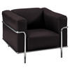 SESSEL in Echtleder Dunkelbraun  - Chromfarben/Dunkelbraun, Design, Leder/Metall (91/67/96cm) - Johann Jakob