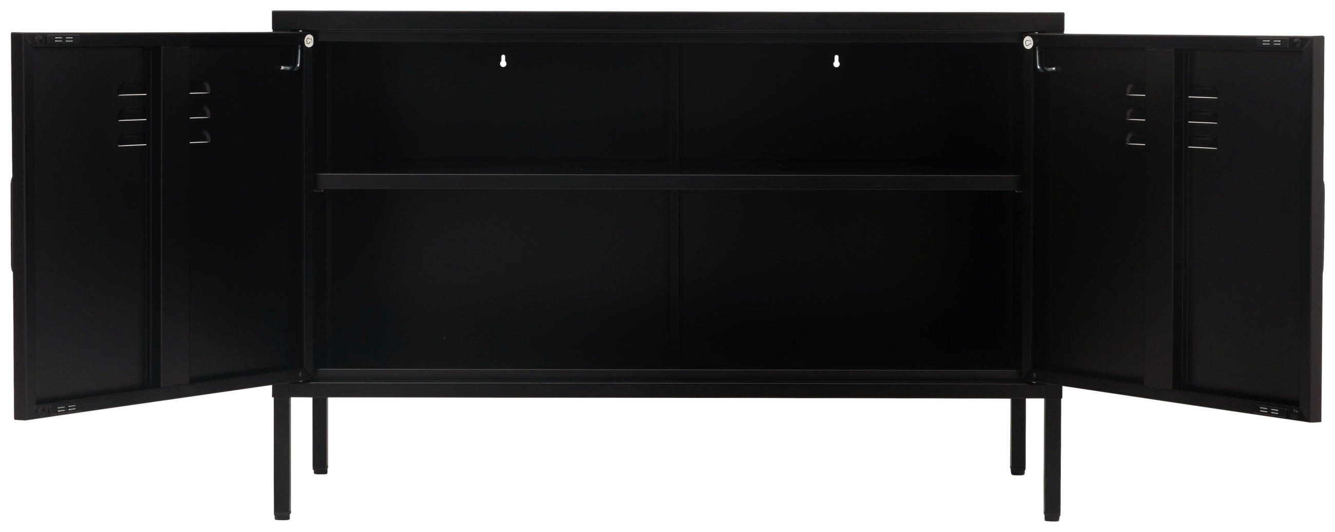 LOWBOARD  in 100/64/40 cm  - Schwarz, Design, Metall (100/64/40cm) - MID.YOU