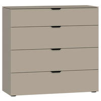 KOMMODE  in 90/87/43 cm  - Hellbraun/Schwarz, Design, Glas/Holzwerkstoff (90/87/43cm) - Jutzler