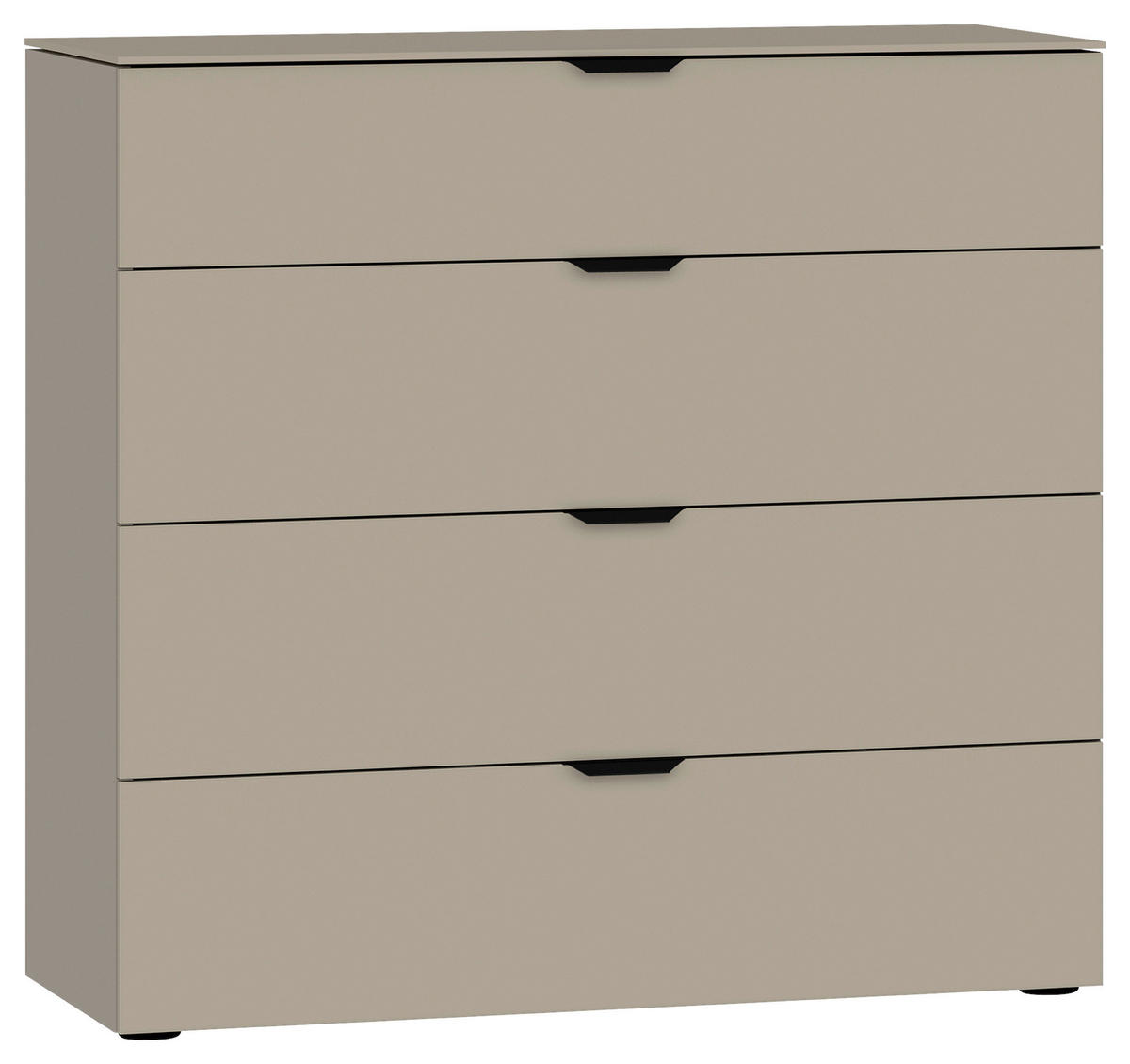 KOMMODE  in 90/87/43 cm  - Hellbraun/Schwarz, Design, Glas/Holzwerkstoff (90/87/43cm) - Jutzler