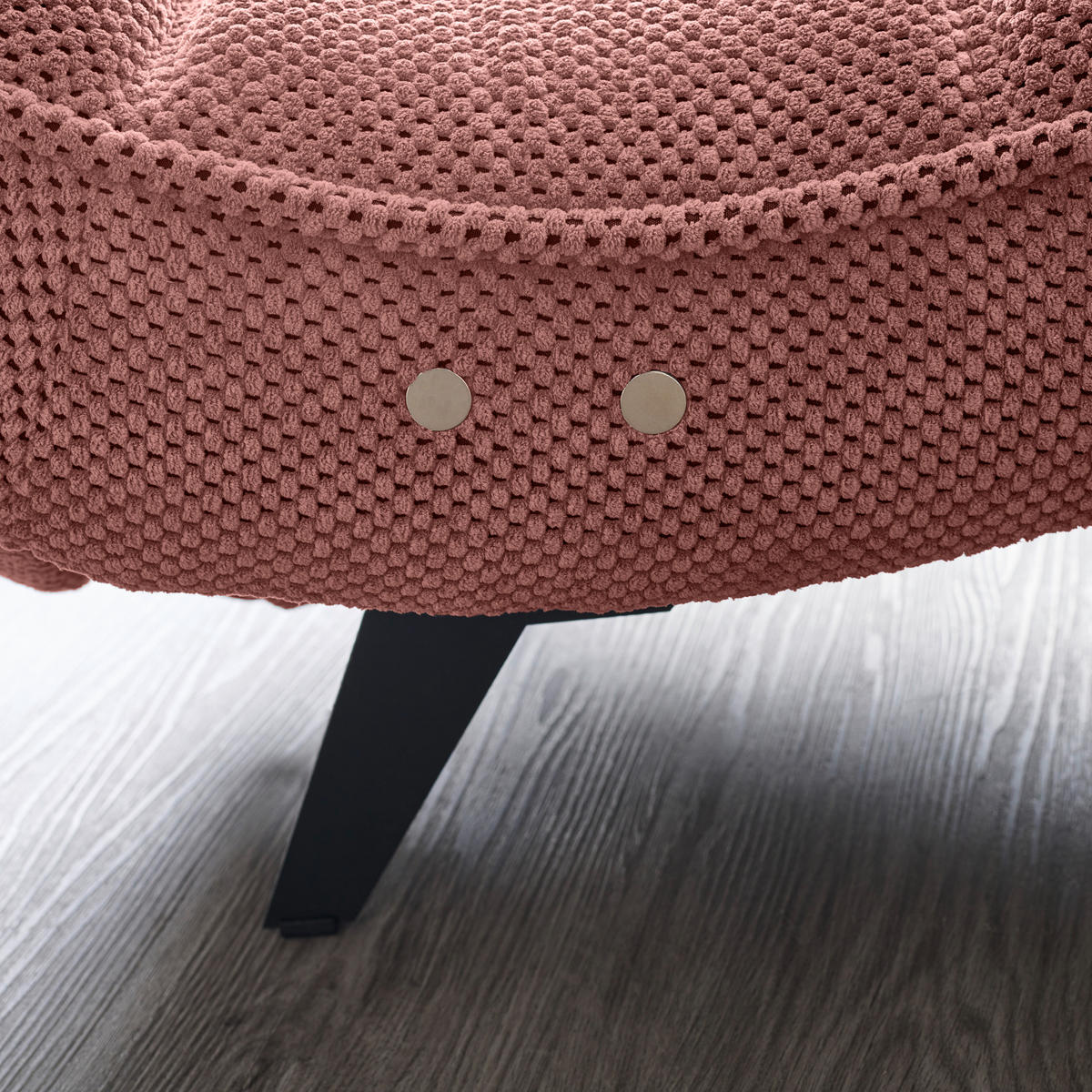 RELAXLIEGE in Webstoff Altrosa  - Schwarz/Altrosa, Design, Textil/Metall (75/158-178/58-86cm) - Welnova