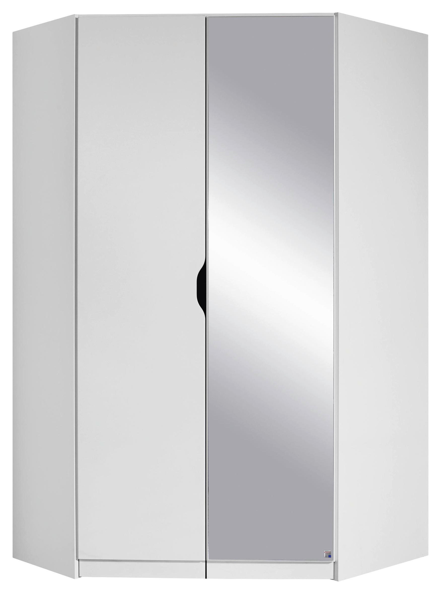 Eckschrank Mit Spiegel 117 cm Freising Weiß