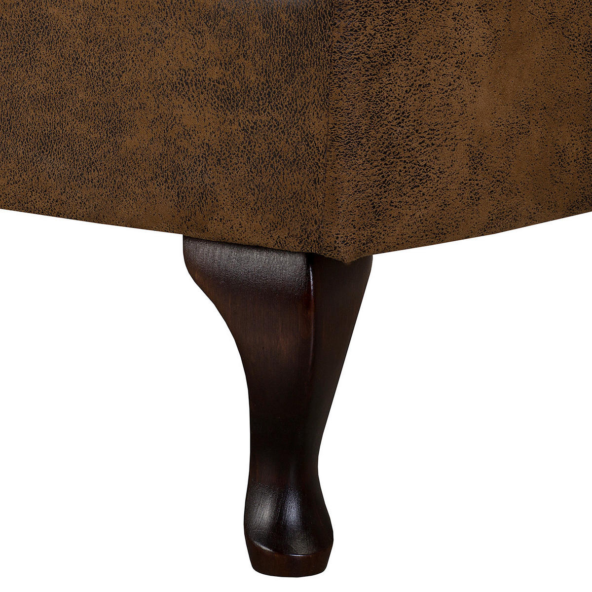 RÉCAMIERE Lederlook Braun  - Braun, Design, Holz/Textil (185/93/75cm) - Livetastic