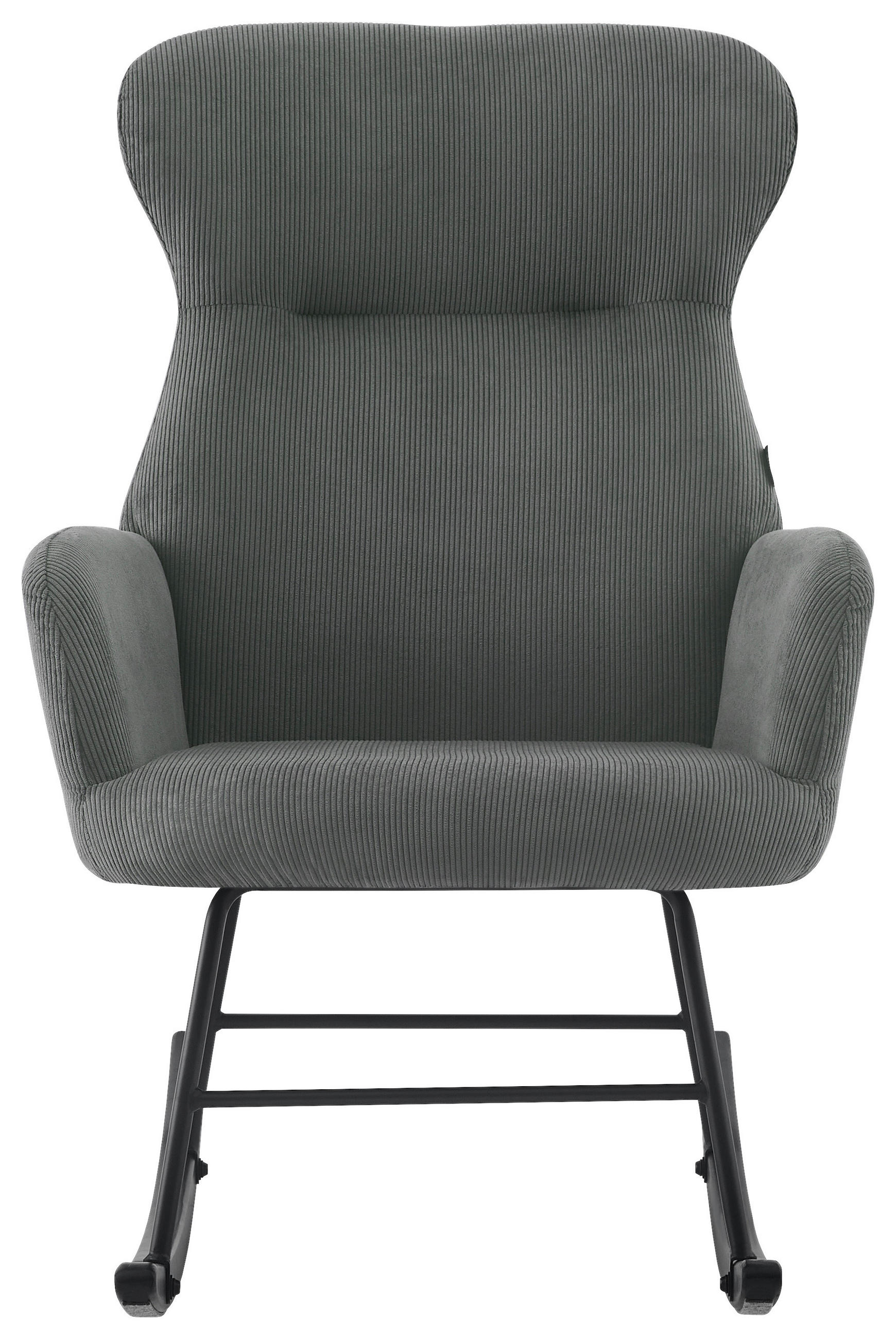 SCHAUKELSESSEL in Cord Grau  - Schwarz/Grau, Design, Holz/Textil (65/97/94cm) - Ti'me