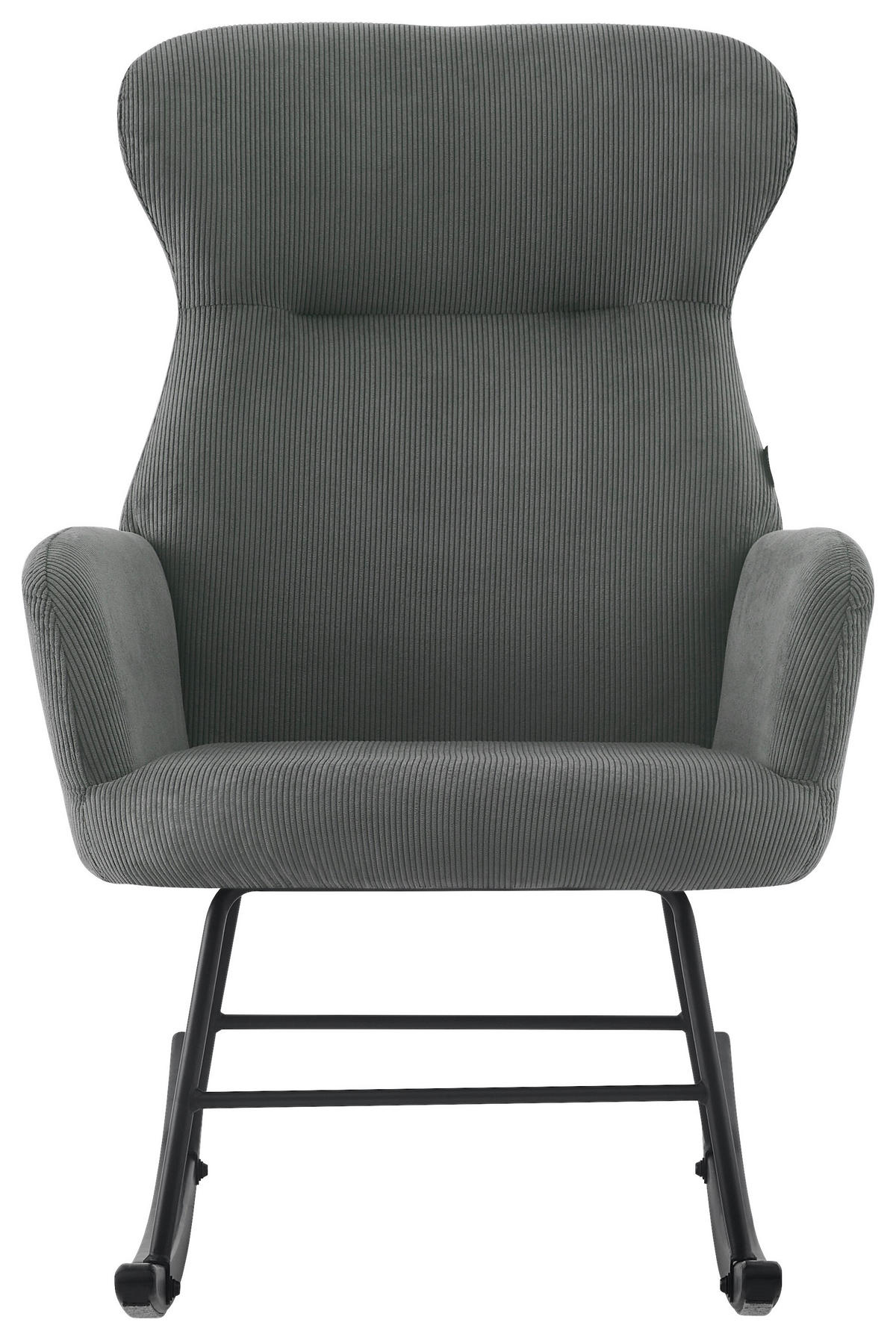 SCHAUKELSESSEL in Cord Grau  - Schwarz/Grau, Design, Holz/Textil (65/97/94cm) - Ti'me