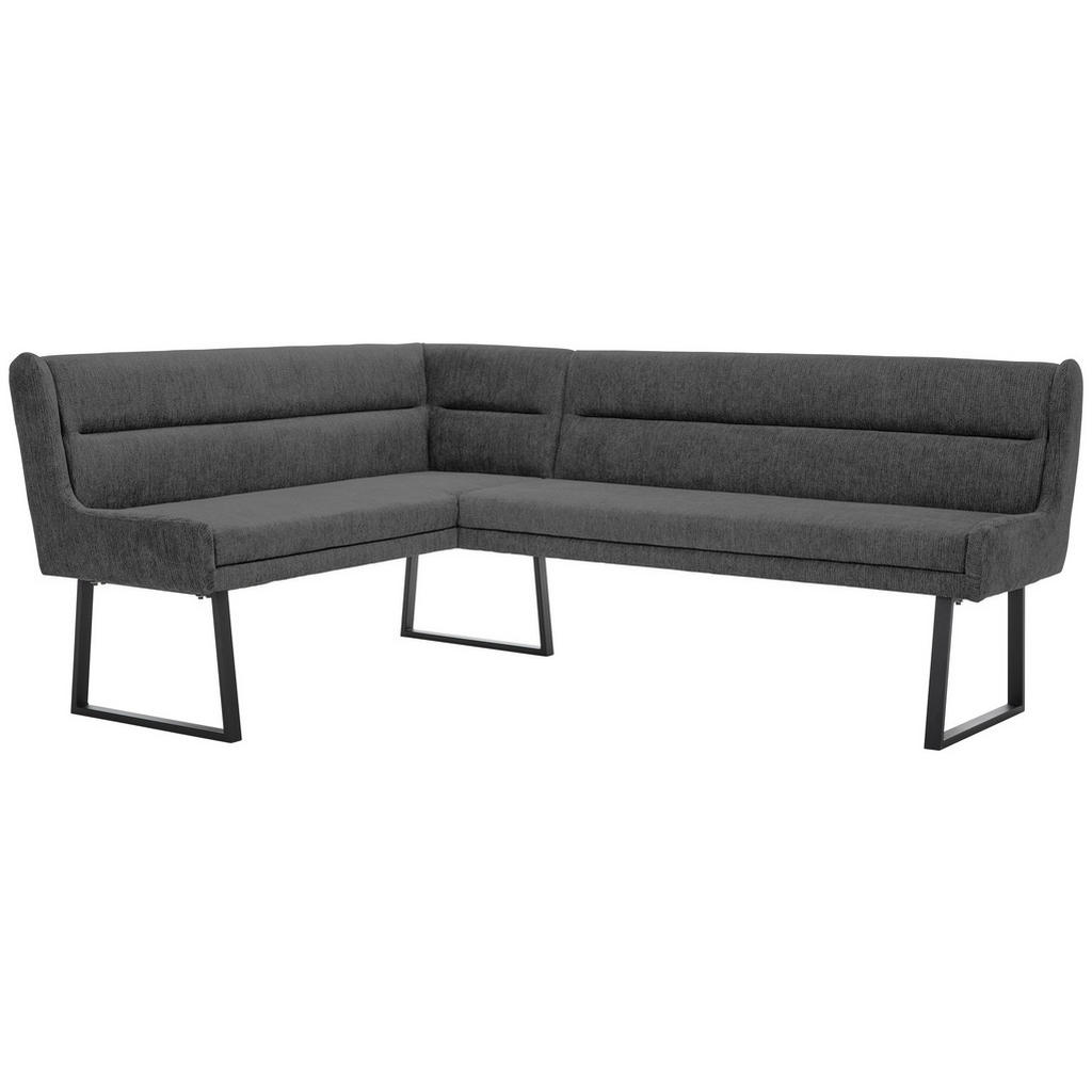 Thumbnail - Novel Eckbank, Schwarz, Dunkelgrau, Metall, Textil, 4-Sitzer, L-Form, Eckteil, 237x159 cm, in verschiedenen Größen erhäl...