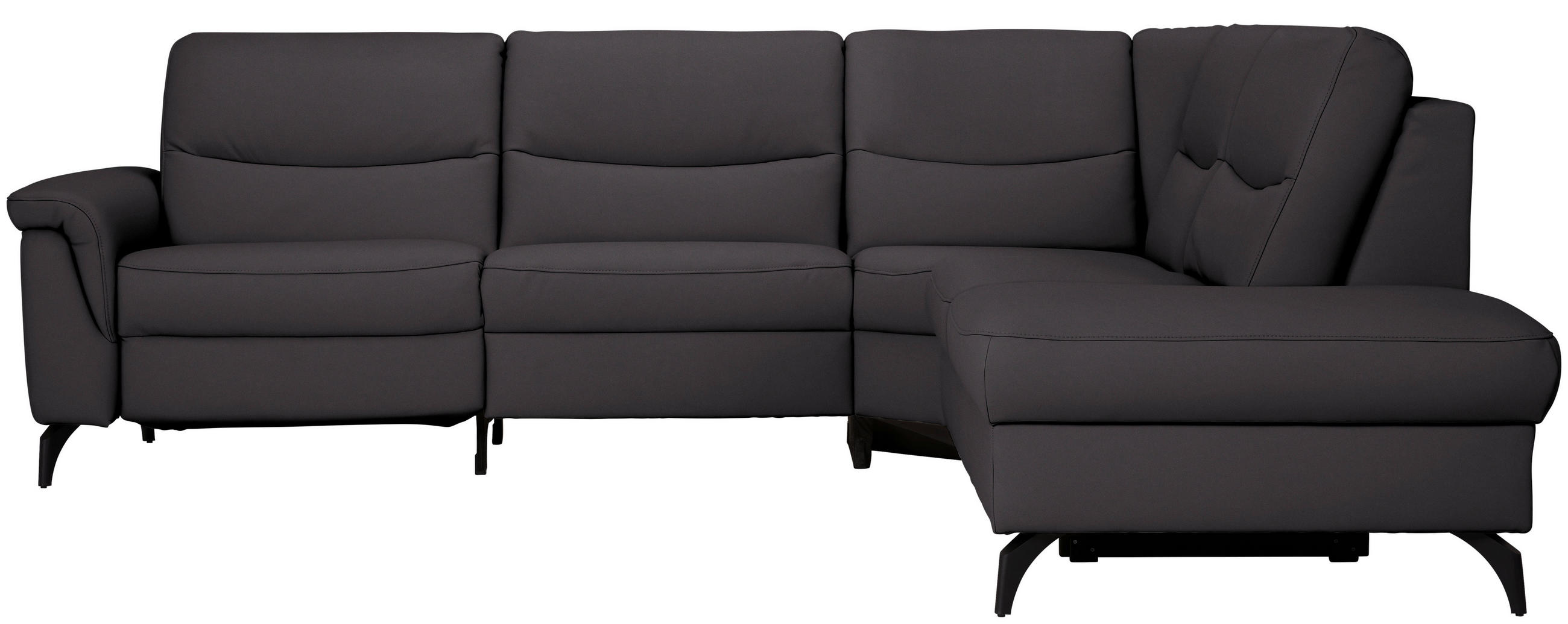 ECKSOFA  in Echtleder Schwarzbraun  280/249 cm  - Schwarzbraun/Anthrazit, Design, Leder/Metall (280/249cm) - Himolla Komfortklass