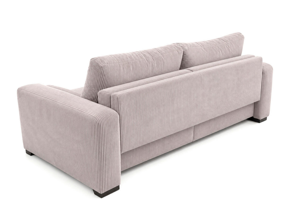 3-SITZER-SOFA Cord Cappuccino  - Schwarz/Cappuccino, Basics, Holz/Textil (250/90/110cm) - MID.YOU