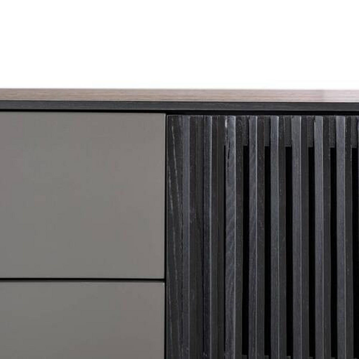 KOMODA, antracit, črna  - črna/antracit, Design, kovina/leseni material (160/82/45cm) - home24
