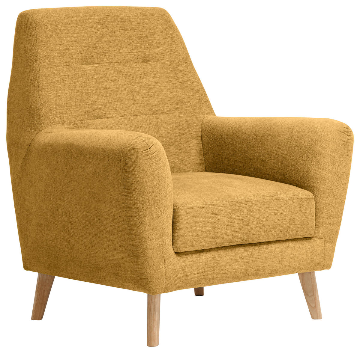 SESSEL in Webstoff Gelb  - Eichefarben/Gelb, Design, Holz/Textil (90/105/84cm) - Carryhome