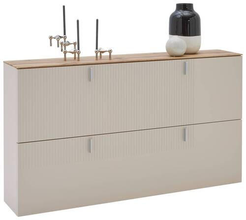 HÄNGESCHUHSCHRANK Eiche furniert Eichefarben, Sandfarben  - Sandfarben/Eichefarben, Design, Holz/Holzwerkstoff (140/79/28cm) - Dieter Knoll