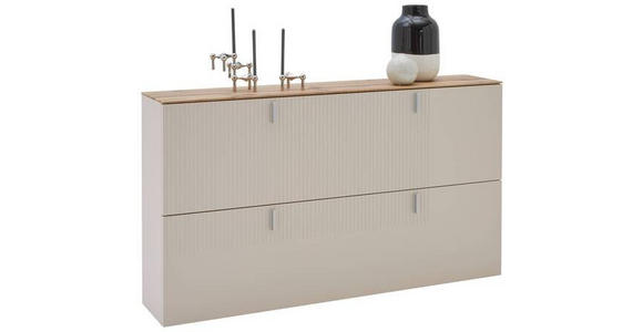 HÄNGESCHUHSCHRANK Eiche furniert Eichefarben, Sandfarben  - Sandfarben/Eichefarben, Design, Holz/Holzwerkstoff (140/79/28cm) - Dieter Knoll