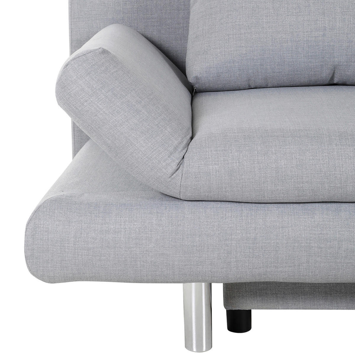 SCHLAFSOFA Flachgewebe Hellgrau  - Chromfarben/Hellgrau, Design, Kunststoff/Textil (194/73/91cm) - Xora