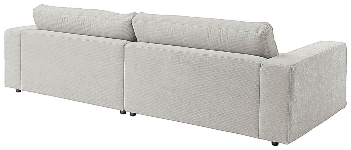 3-SITZER-SOFA in Chenille Hellgrau  - Hellgrau/Schwarz, Design, Kunststoff/Textil (290/86/127cm) - Lomoco