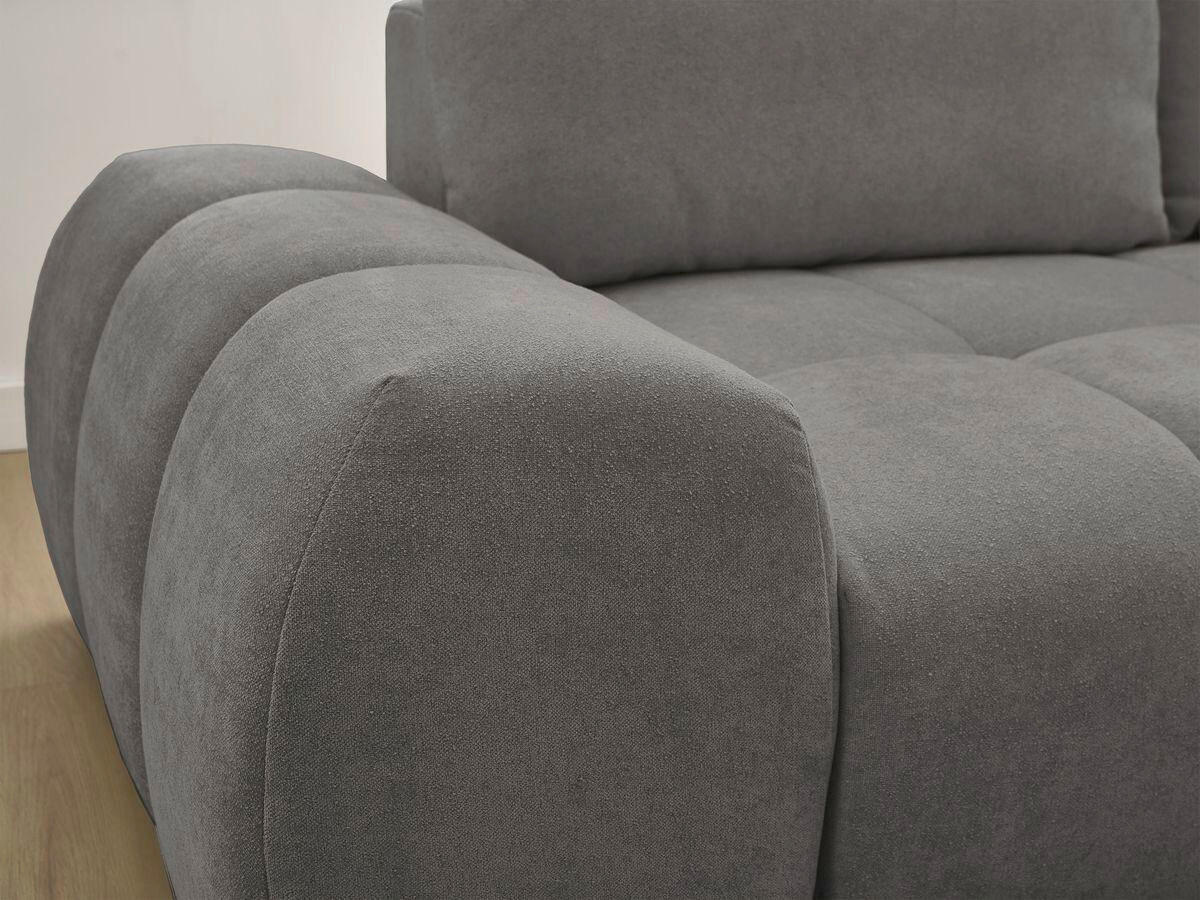 ECKSCHLAFSOFA EVEREST  mit Rücken echt, Armteil links, Armteil rechts Struktur Dunkelgrau  - Dunkelgrau/Schwarz, MODERN, Kunststoff/Textil (318/180cm) - Livetastic