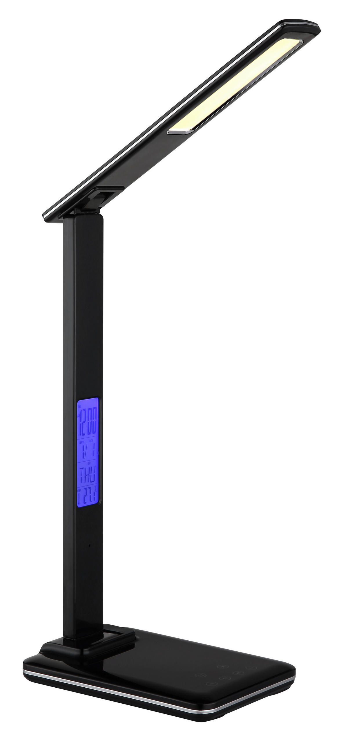 LED-TISCHLEUCHTE 28,5/37,5 cm   - Schwarz, Design, Kunststoff/Textil (28,5/37,5cm) - Globo