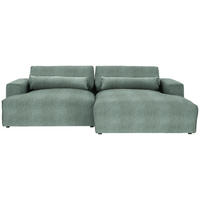 ECKSOFA Felicia in Chenille Waldgrün  267/187 cm  - Waldgrün/Schwarz, Design, Kunststoff/Textil (267/187cm) - Stylife