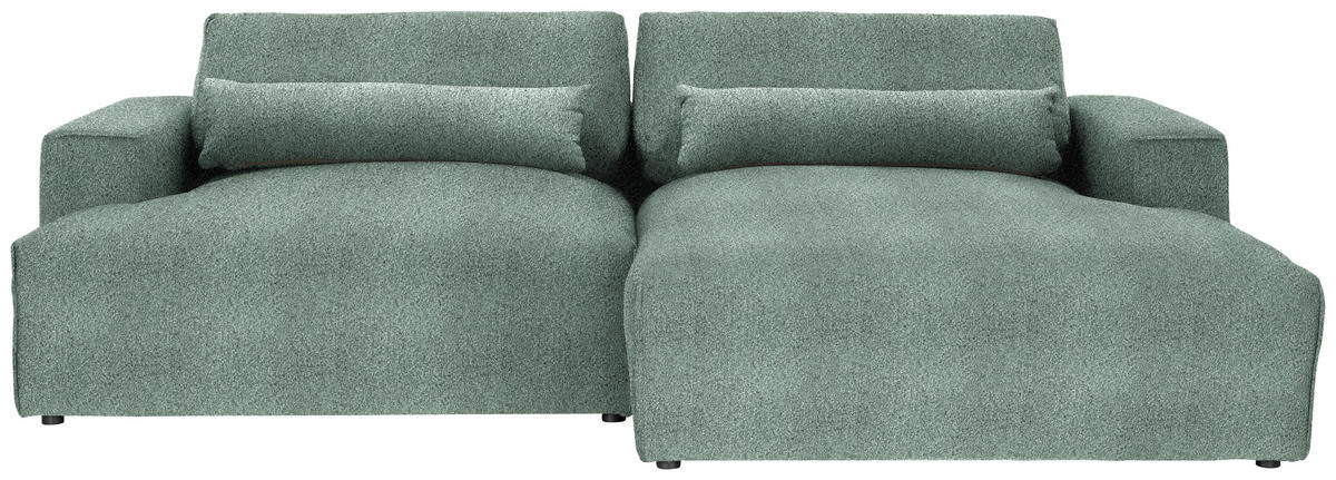 ECKSOFA Felicia in Chenille Waldgrün  267/187 cm  - Waldgrün/Schwarz, Design, Kunststoff/Textil (267/187cm) - Stylife