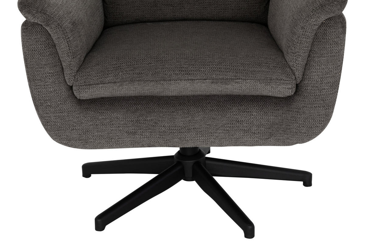 SESSEL in Webstoff Braun  - Schwarz/Braun, KONVENTIONELL, Textil/Metall (76/103/89cm) - Livetastic