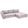 ECKSOFA in Flachgewebe Rosa  - Silberfarben/Rosa, Design, Textil/Metall (306/174cm) - Carryhome